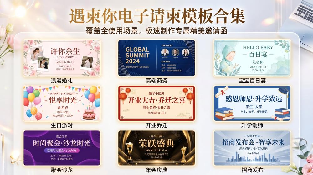零成本搞定寿宴请柬！5款免费寿宴电子请柬制作平台实测，小白闭眼入